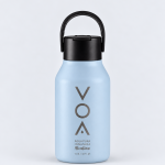 Garrafa VOA Thermos Luxe Grace 350 ml azul-claro com tampa preta
